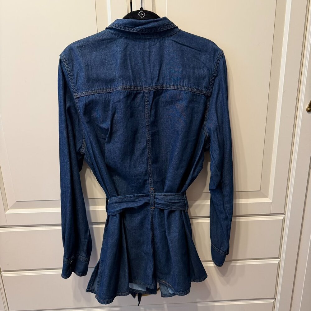 WOMAN WITHIN Belted Denim Jacket Shacket (Plus Size 20W) NEW WITHOUT TAGS!‎ - Picture 2 of 13